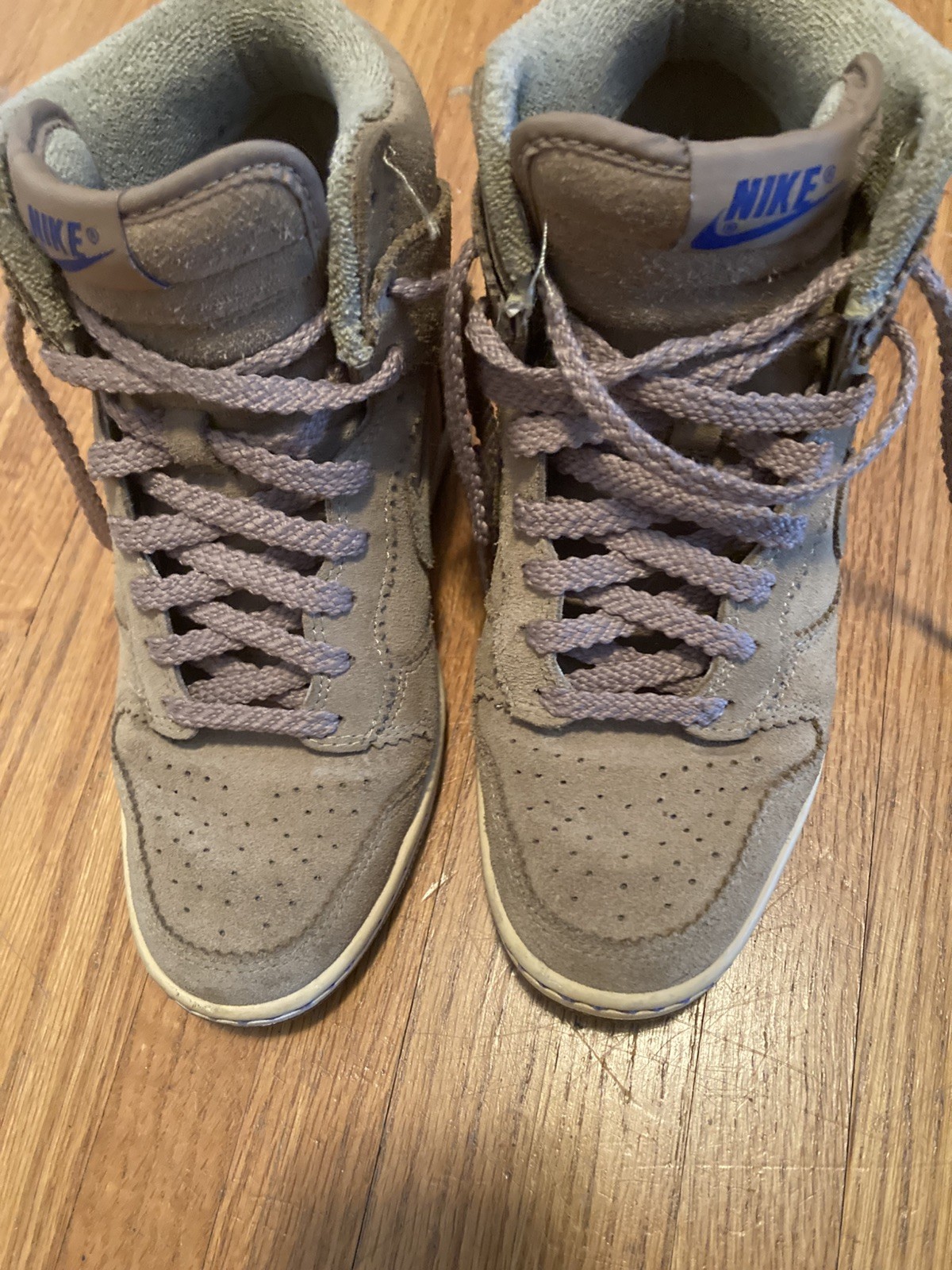 Nike Women’s Dunks Taupe Suede High-Top Wedge Sneaker