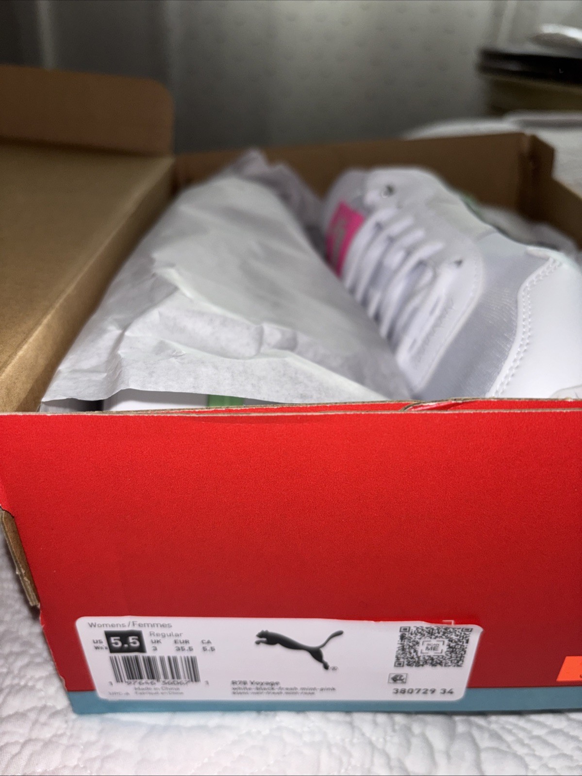 Puma R78 Voyage Women’s Size 5.5 Sneakers White Pink Fresh Mint