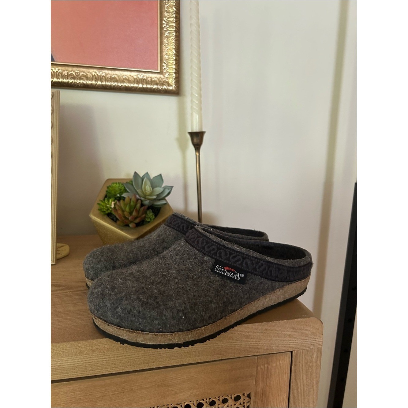 Stegmann Pure New Wool Clogs Austria Slip On Shoes Comfort Gray Women’s Size 8