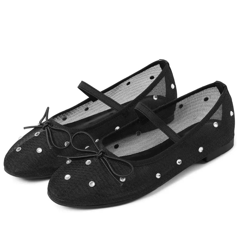Project Cloud Amity Ballet Flats for Women, Black, 8