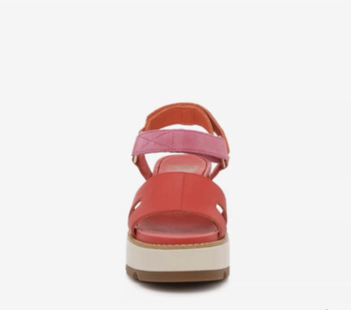 NWB Sorel Joanie IV Wedge Sandal, Red Glo/Honey White/Pink, Size 7.5