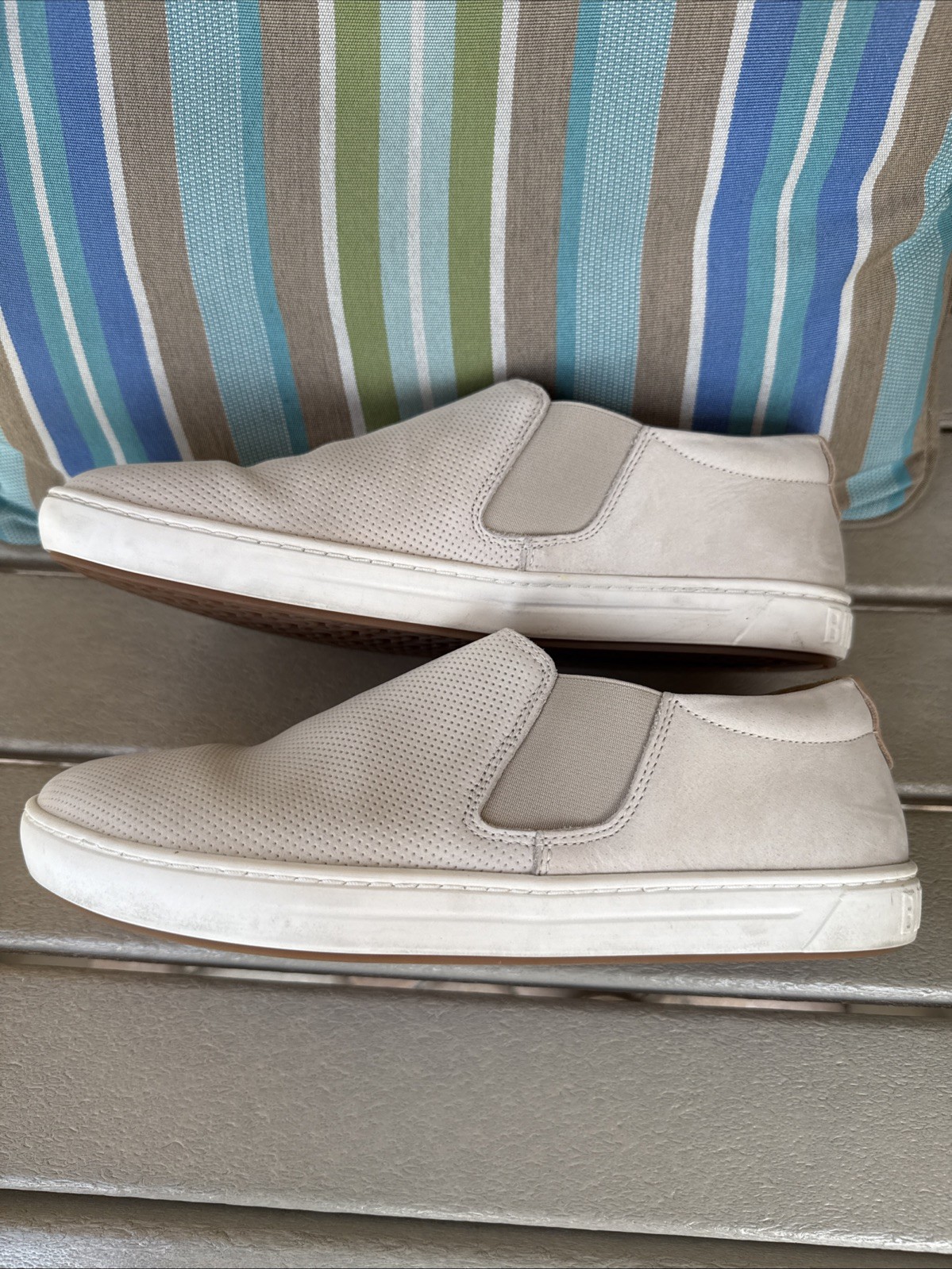 EUC Birkenstock Barrie Tan San Nubuk Leather slip on Loafer Sneaker EU 39 R US 8