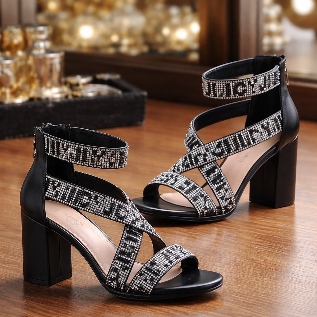 Juicy Couture Macarena Block Heel Sexy Glam Y2K Luxurious Designer Sandals Sz 8