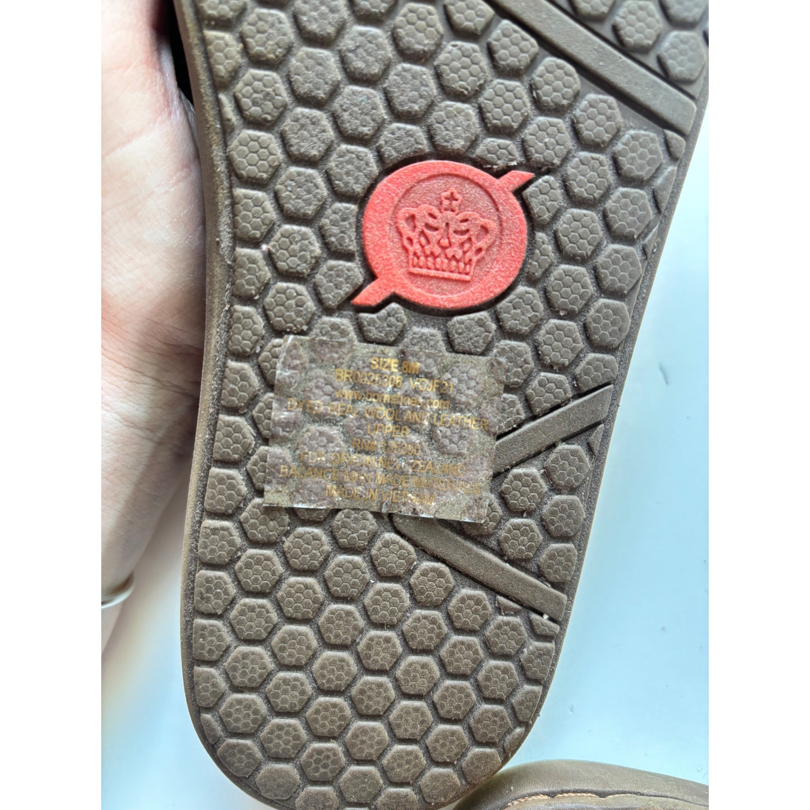 Born Lia Wool Leather Monk Strap Clogs Mules Brown Comfort Shoes 8
