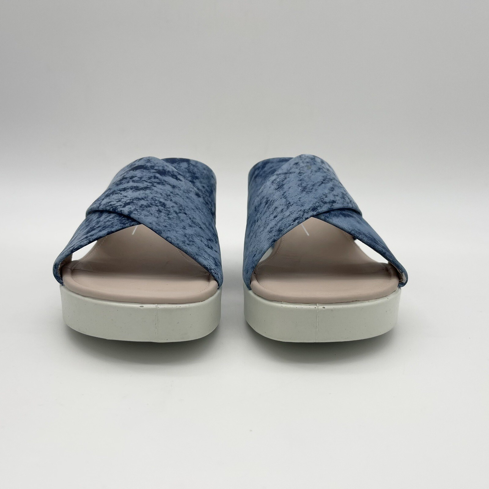 ECCO Sandal Women US 10 10.5 EU 41 Blue Slip On Flip Flop Tie Dye Platform