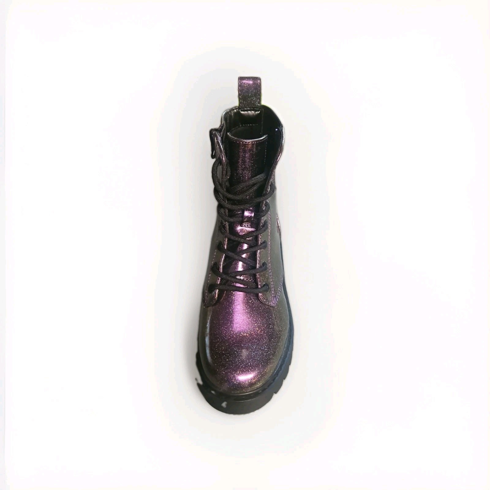 Pink Glitter Art Class Girl’s Zipper Lace-Up Combat Style Boots Size 1
