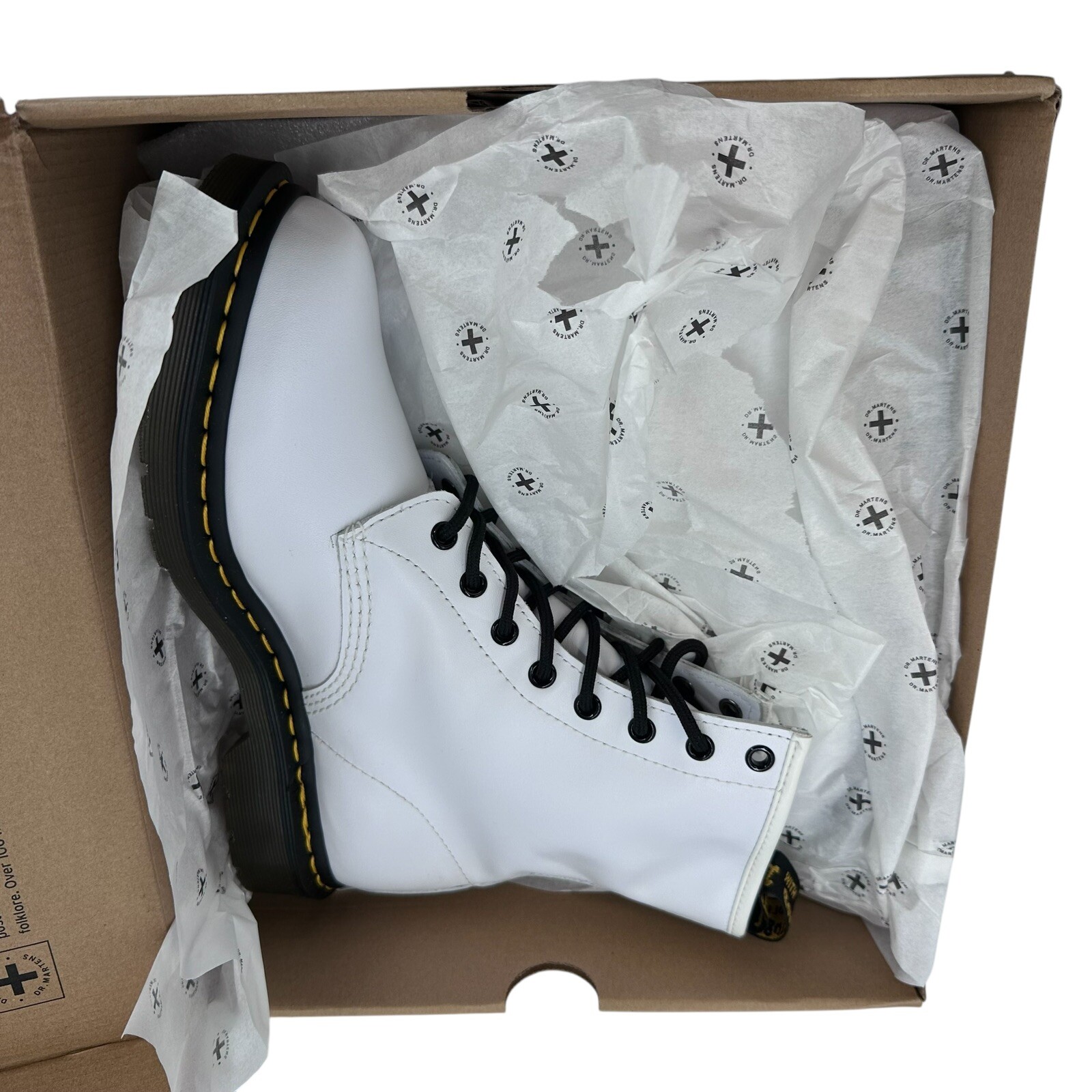 Dr Marten 1460 Smooth Leather Lace Up Boots Women’s Size 11 White NWB Combat