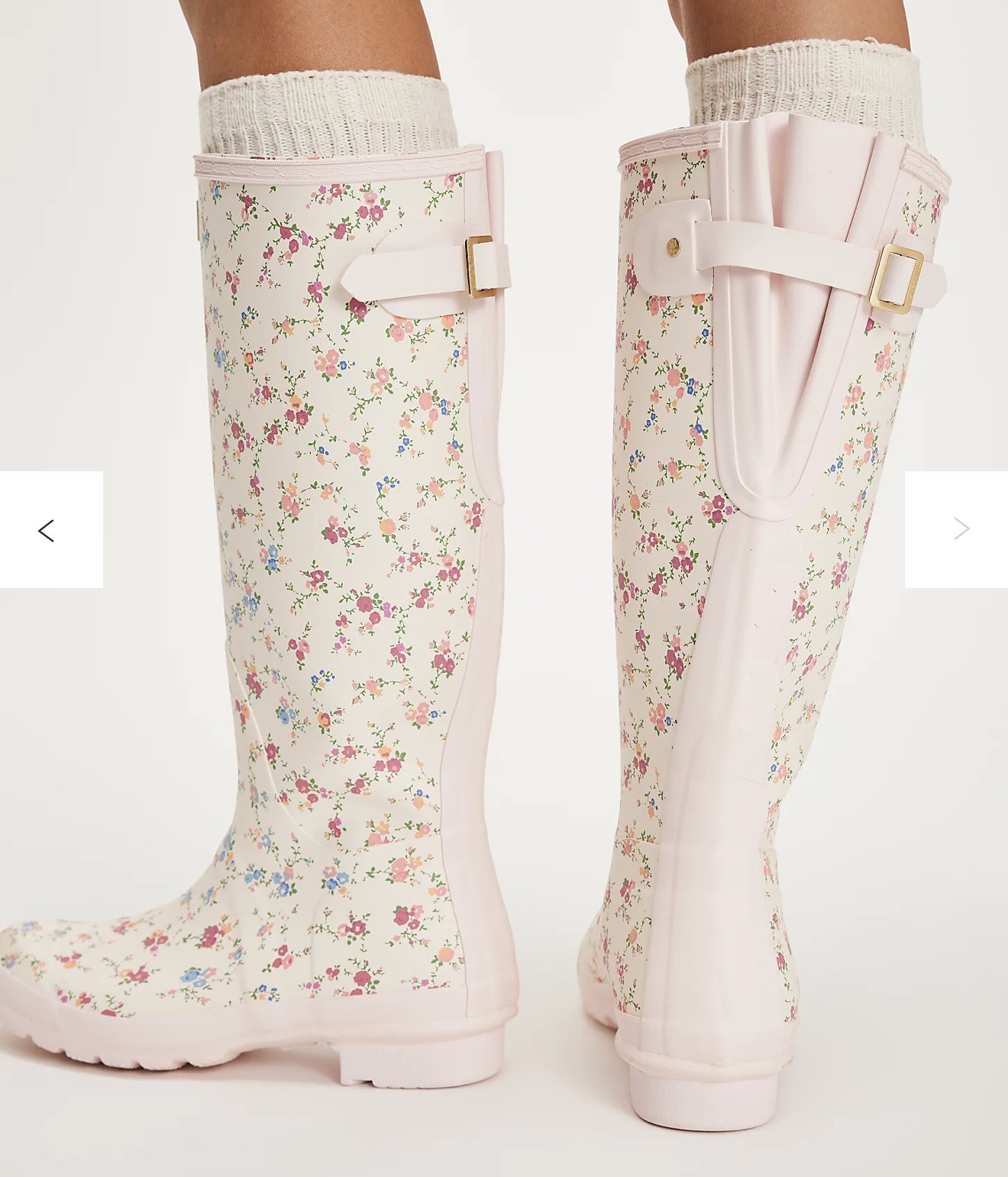 Hunter x LoveShackFancy Original Tall Rain Boot Sunrise Patchwork Confetti Sz 10