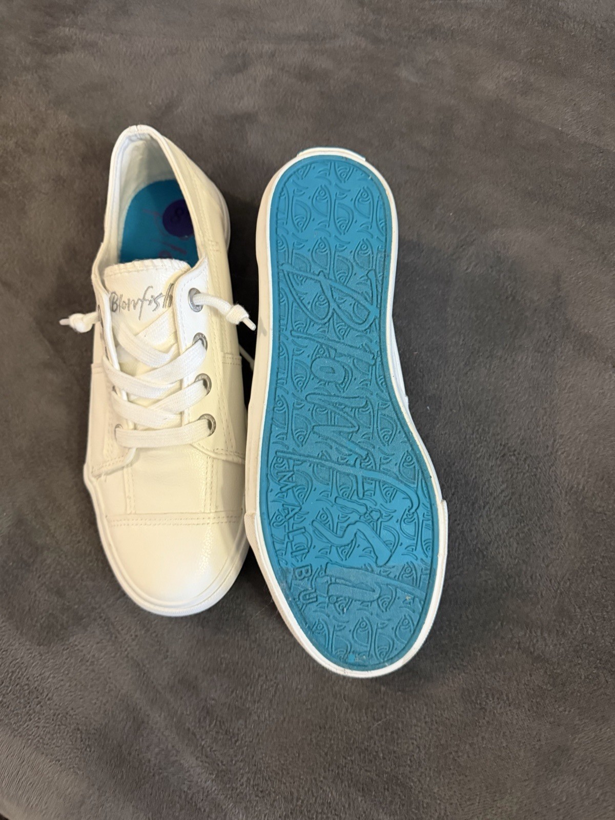 Blowfish White Leather Low Top Lace-Up Athletic Sneaker Unisex Adults