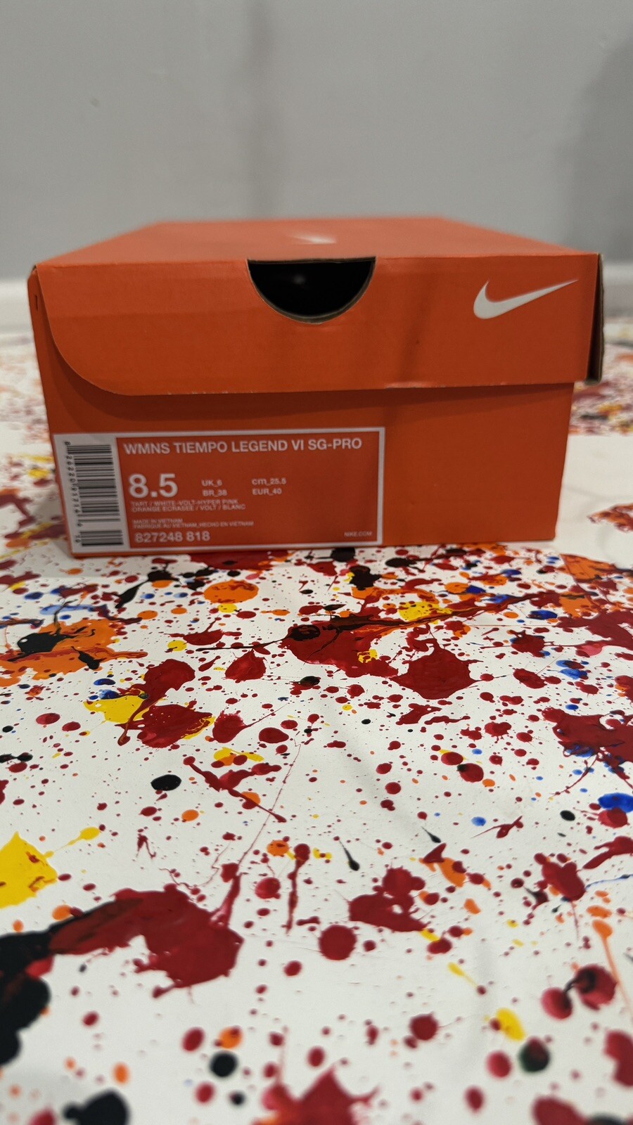 NIKE WOMENS TIEMPO LEGEND VI ORANGE VOLT SG-PRO SZ 8.5 827248-818