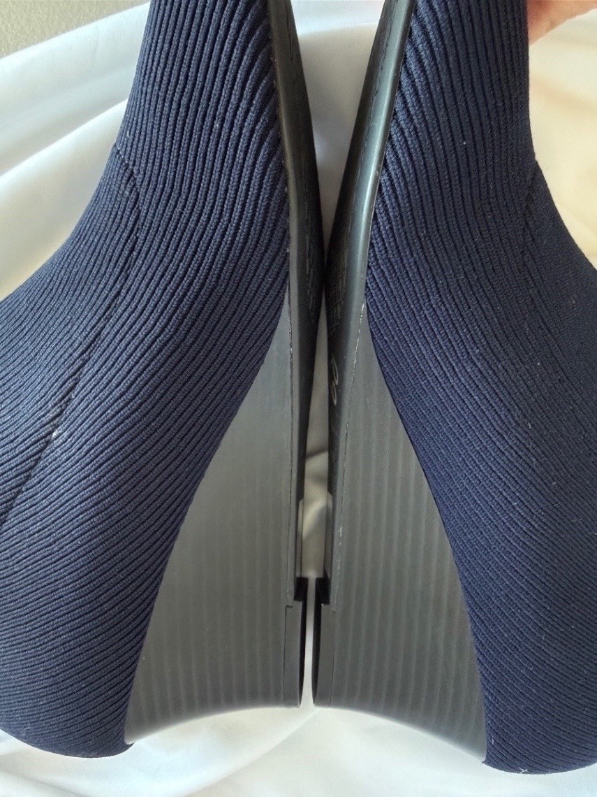 VIVAIA Navy Ribbed Knit Sock Ankle Boots Women’s EU 42 Sustainable Comfort EUC
