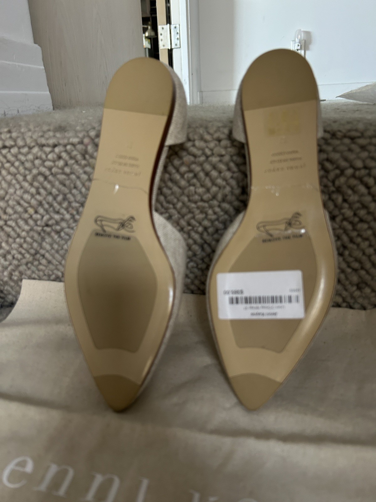 Jenni Kayne Linen D’Orsay Flats Wheat $385 Size 37 NEW