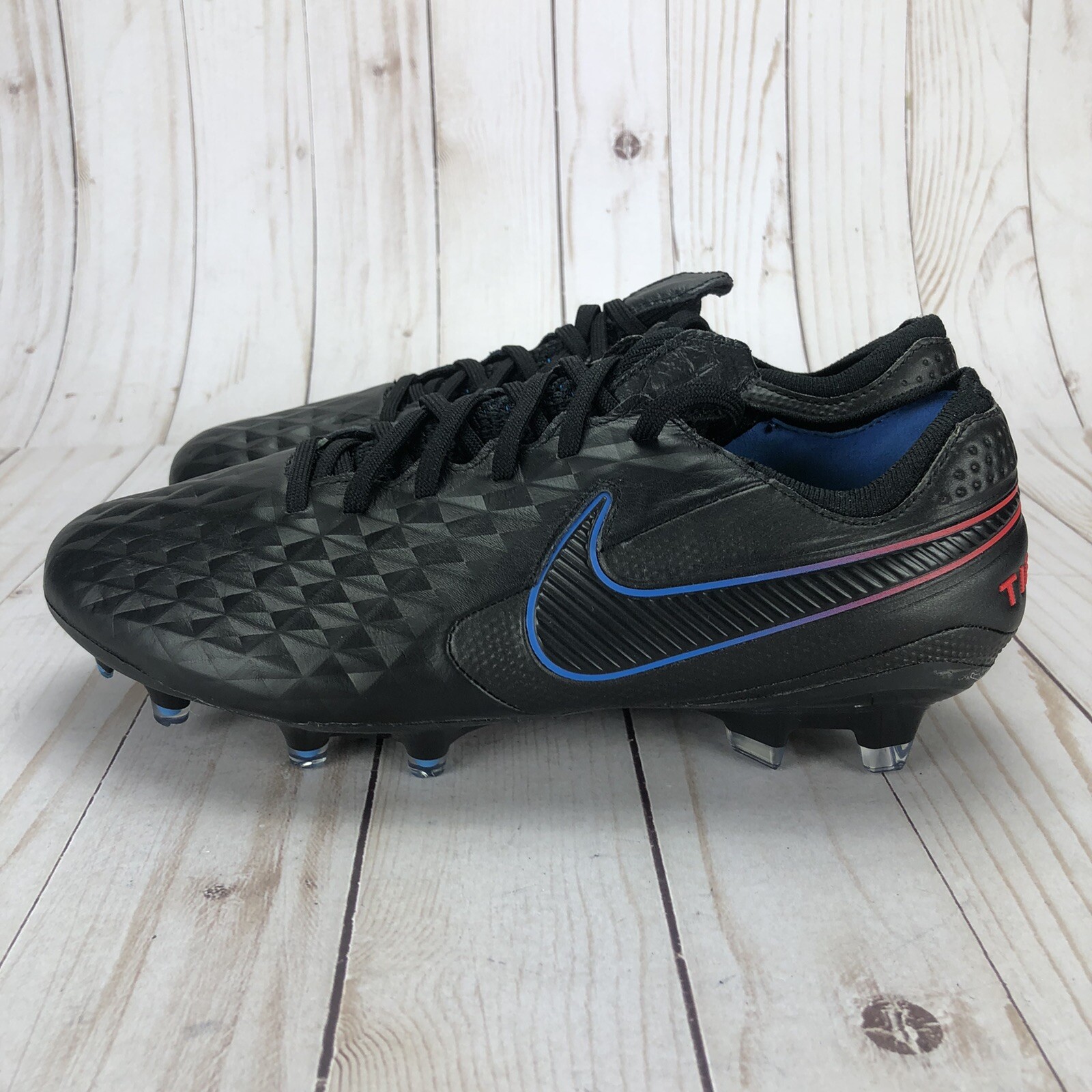 Nike Tiempo Legend 8 Elite FG ACC Soccer Cleats Black Red Size W7/M5.5