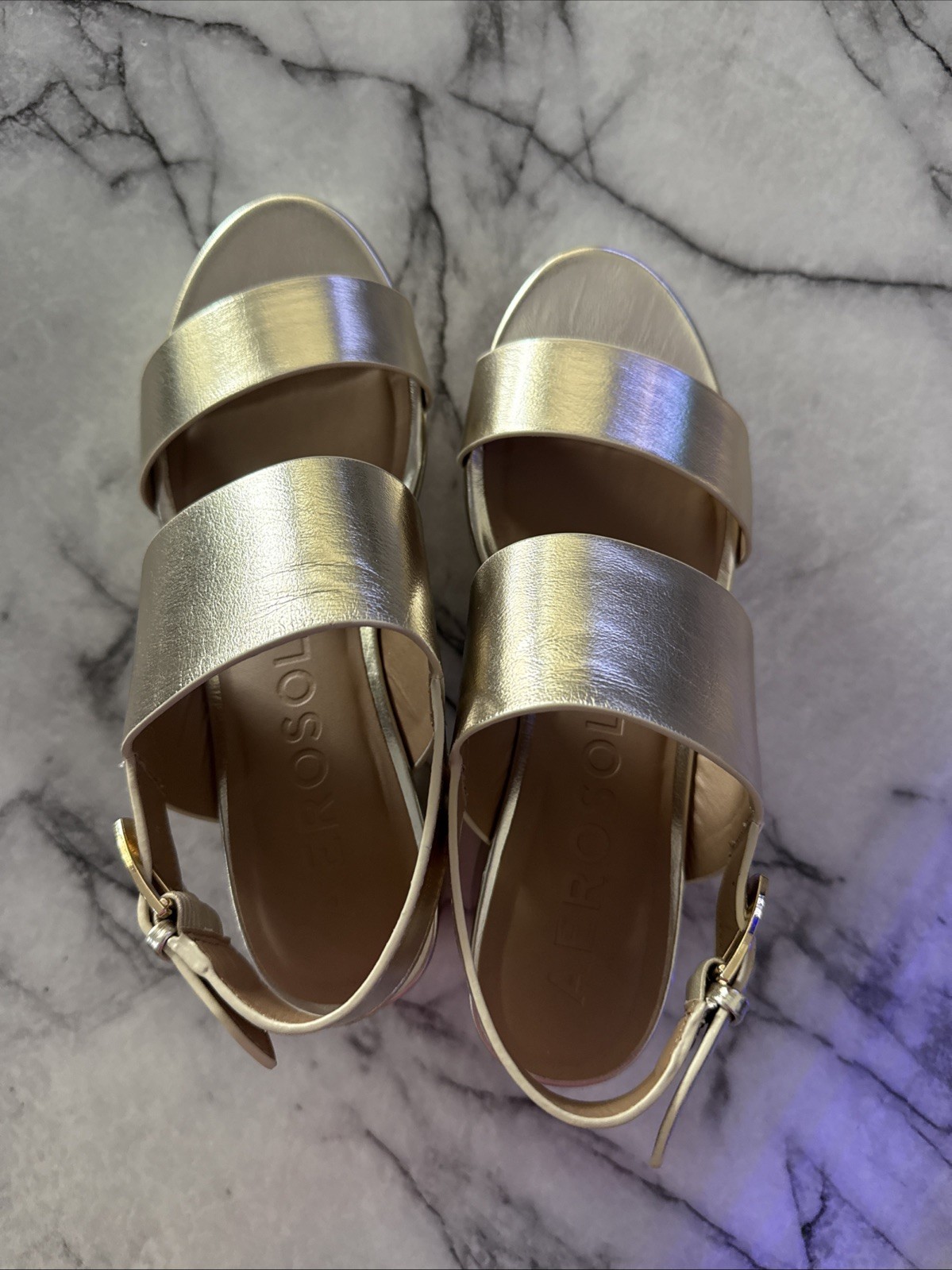 New Gold camelia Aerosoles Platform Heels