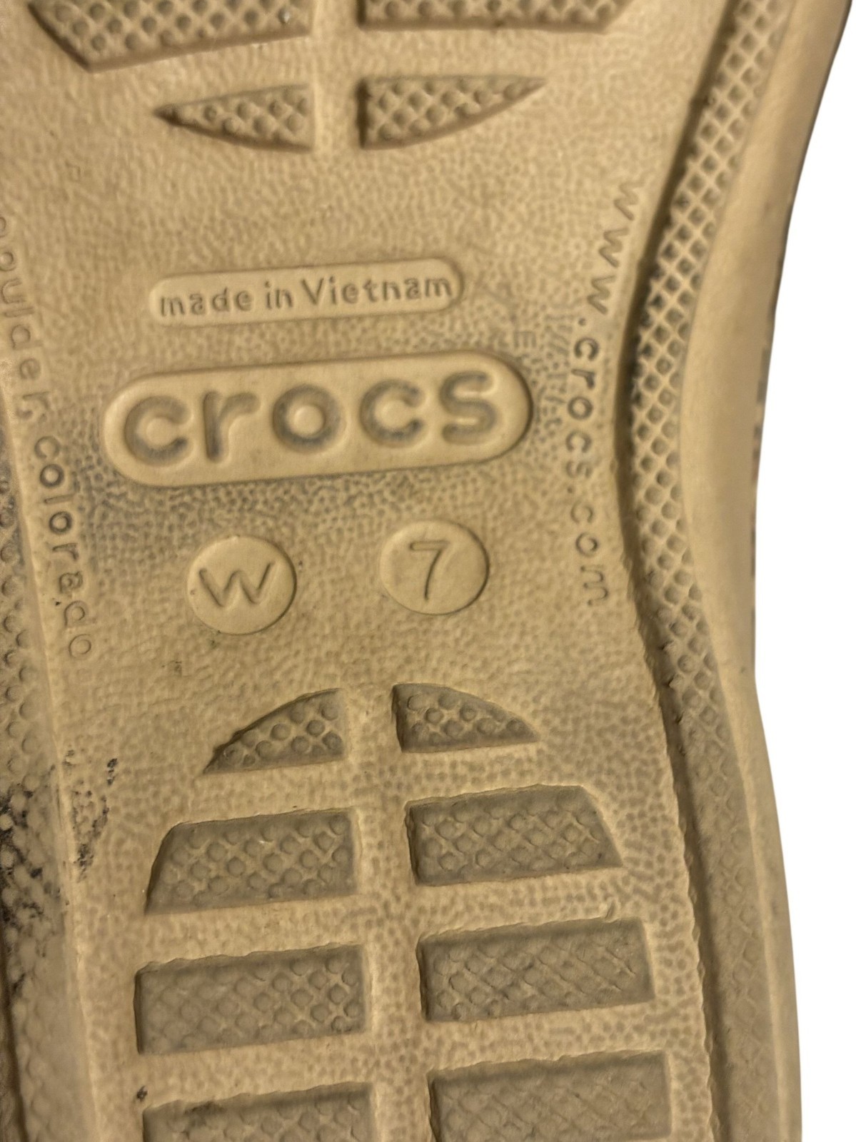 Leopard Print Crocs Womens Sandals Size 7 Beige Slip-On Slides