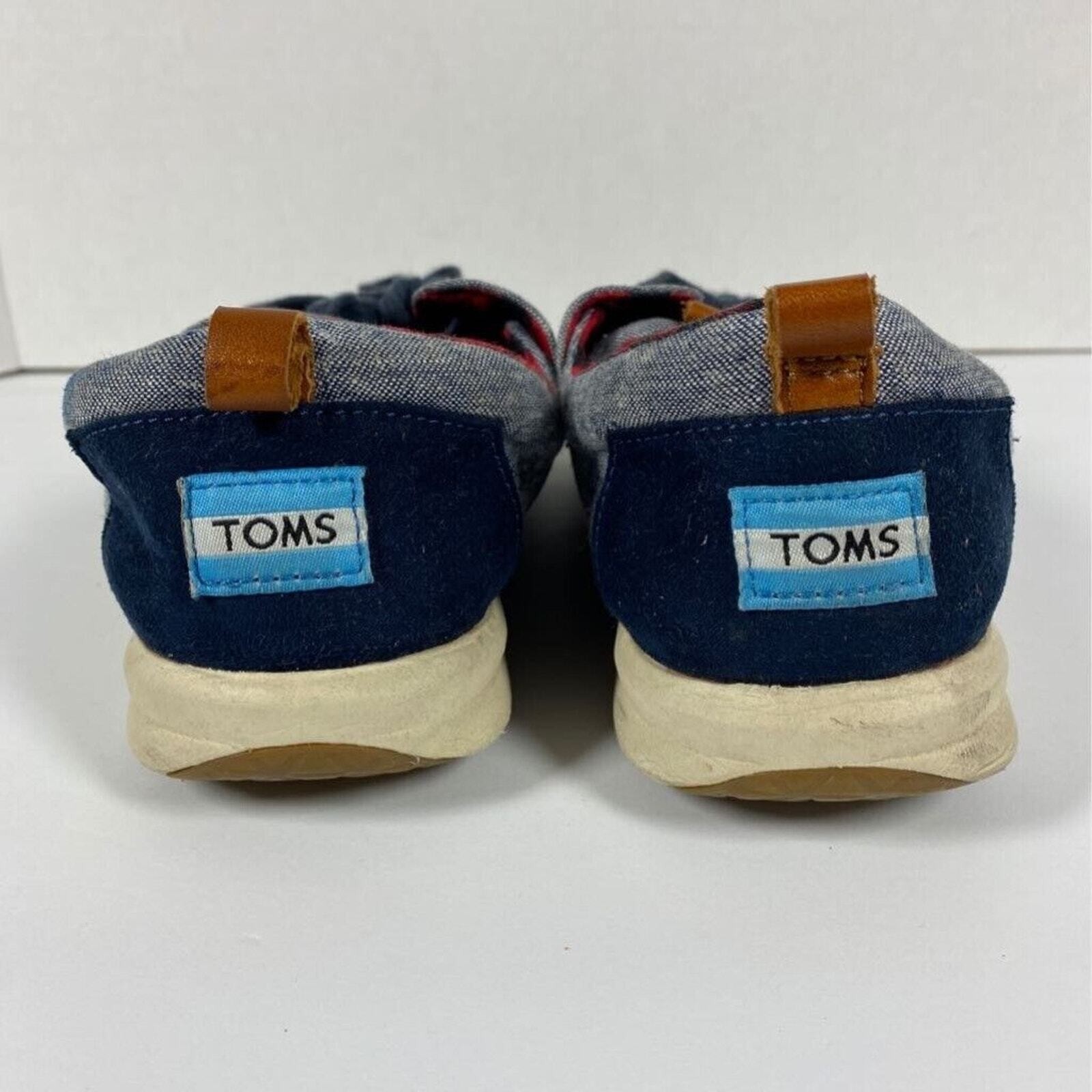 Toms Womens Del Rey Sneakers Blue Chambray 10008891 Low Top Lace Up Shoes 8.5 M