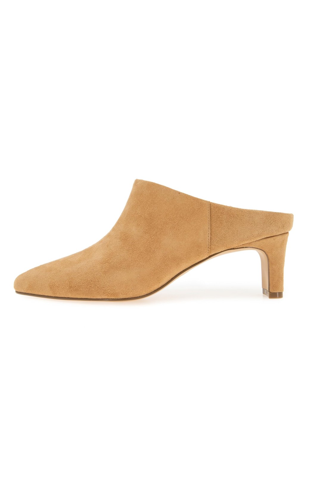 André Assous Willow Women’s Suede Mule Heel Biscuit Tan Pointed Toe Size 8 NWB