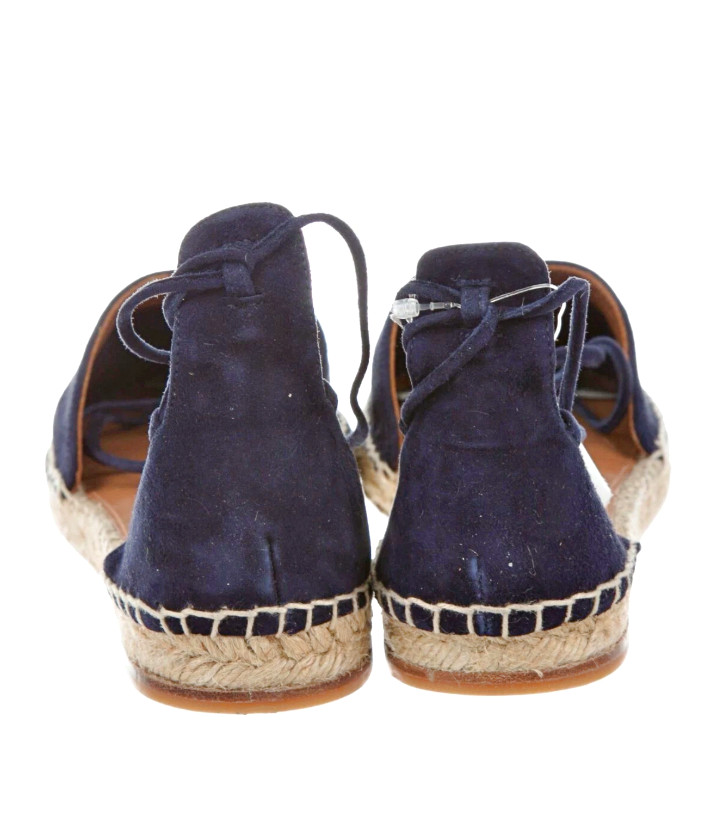 Aquazzura Poppy-Delevingne Midnight Star Moon Lace Up Espadrilles sz US 6/ IT 36