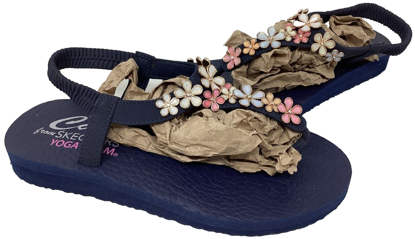 Skechers Women’s Meditation Happy Daisies Flip Flops Navy/Multi Size:9 181S