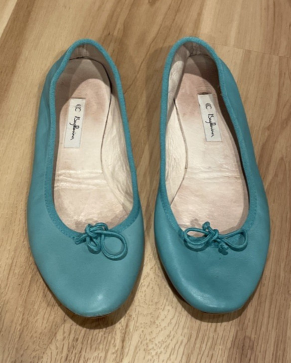 C Bagllarina Foldable Ballerina Flats, Teal color, size 38, travel, cottagecore