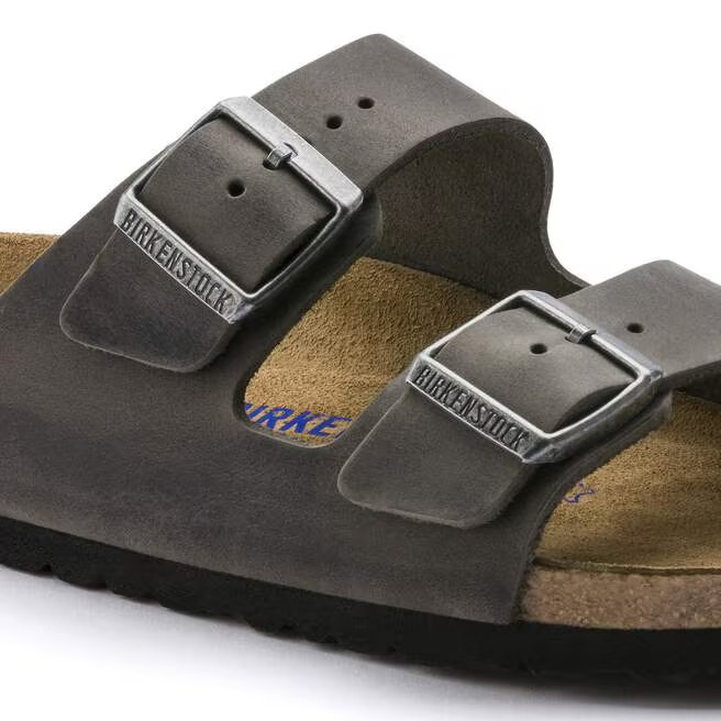 Birkenstock Arizona Iron Oiled Leather Soft Footbed Sandals Size EU 37-45 Unisex
