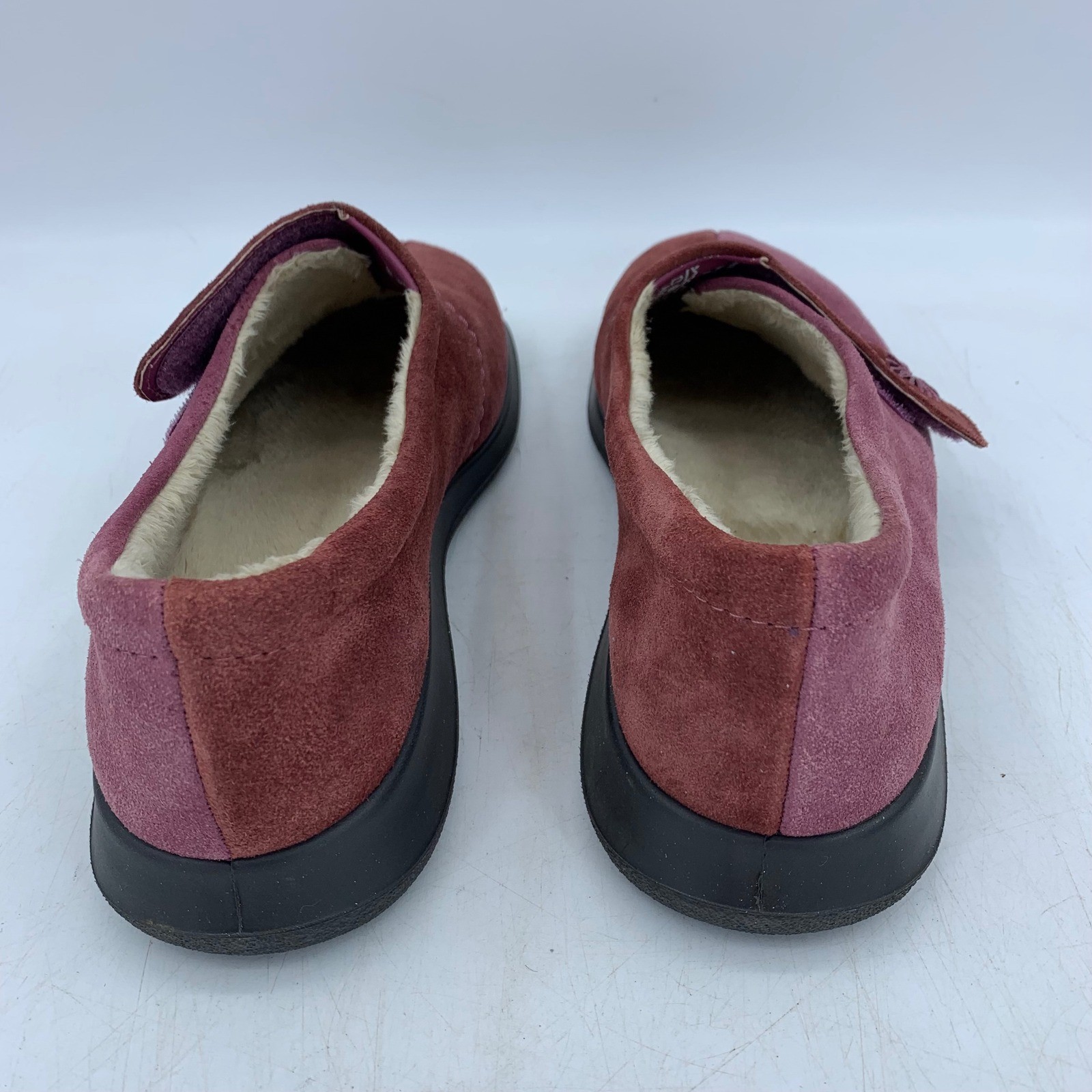 Hotter Suede Faux Fur Lined Comfort Loafer Shoes England Walking Minimalist Sz 9