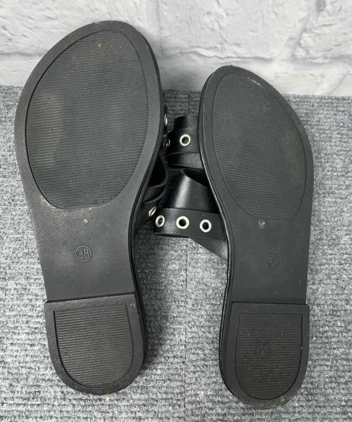 Goth Bat Buckle Slide Sandals Black Punk Grunge Alt Y2K Women’s EU 38 US 7.5