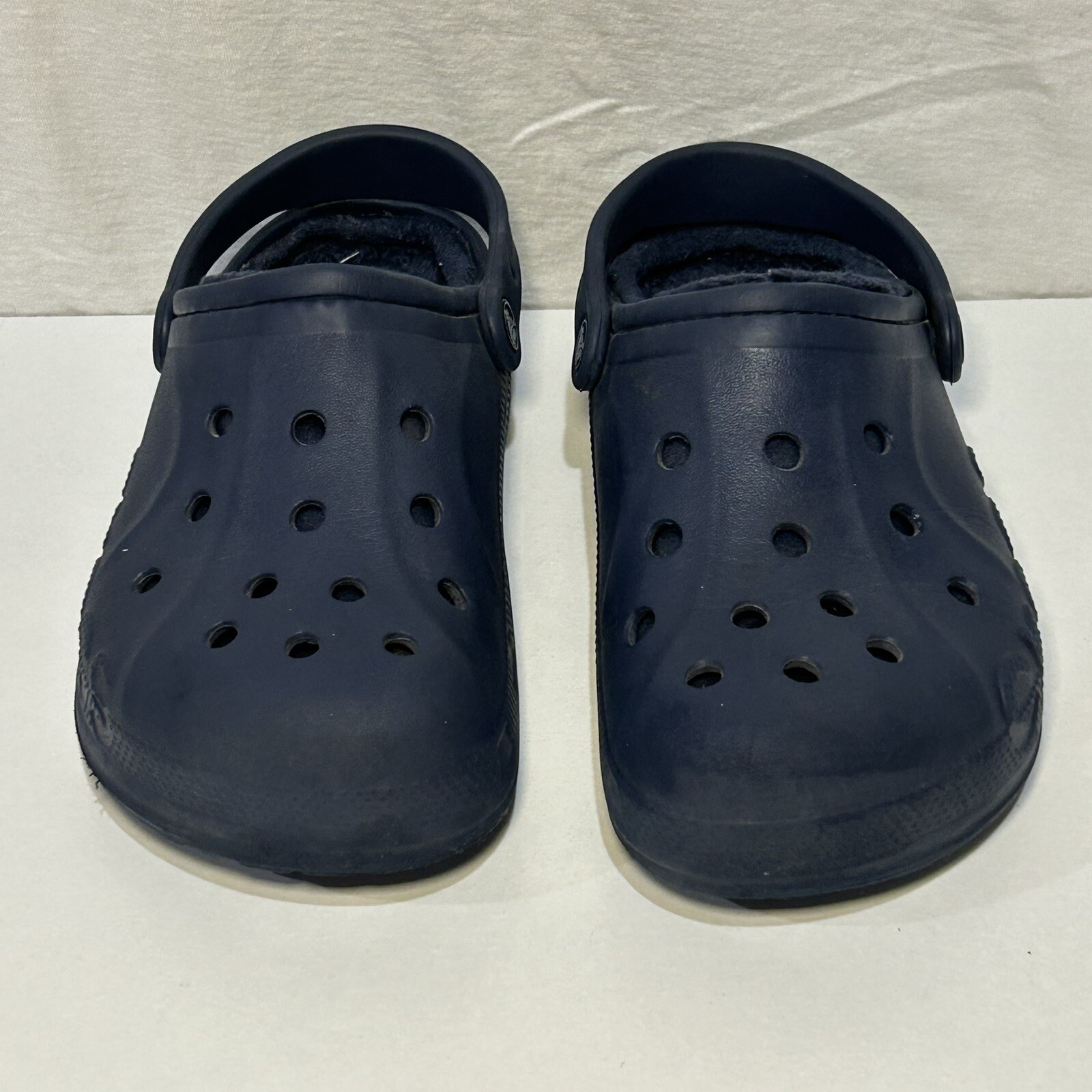 Crocs Classic Navy Baya Lined Clogs, Size: Men 5 Women 7