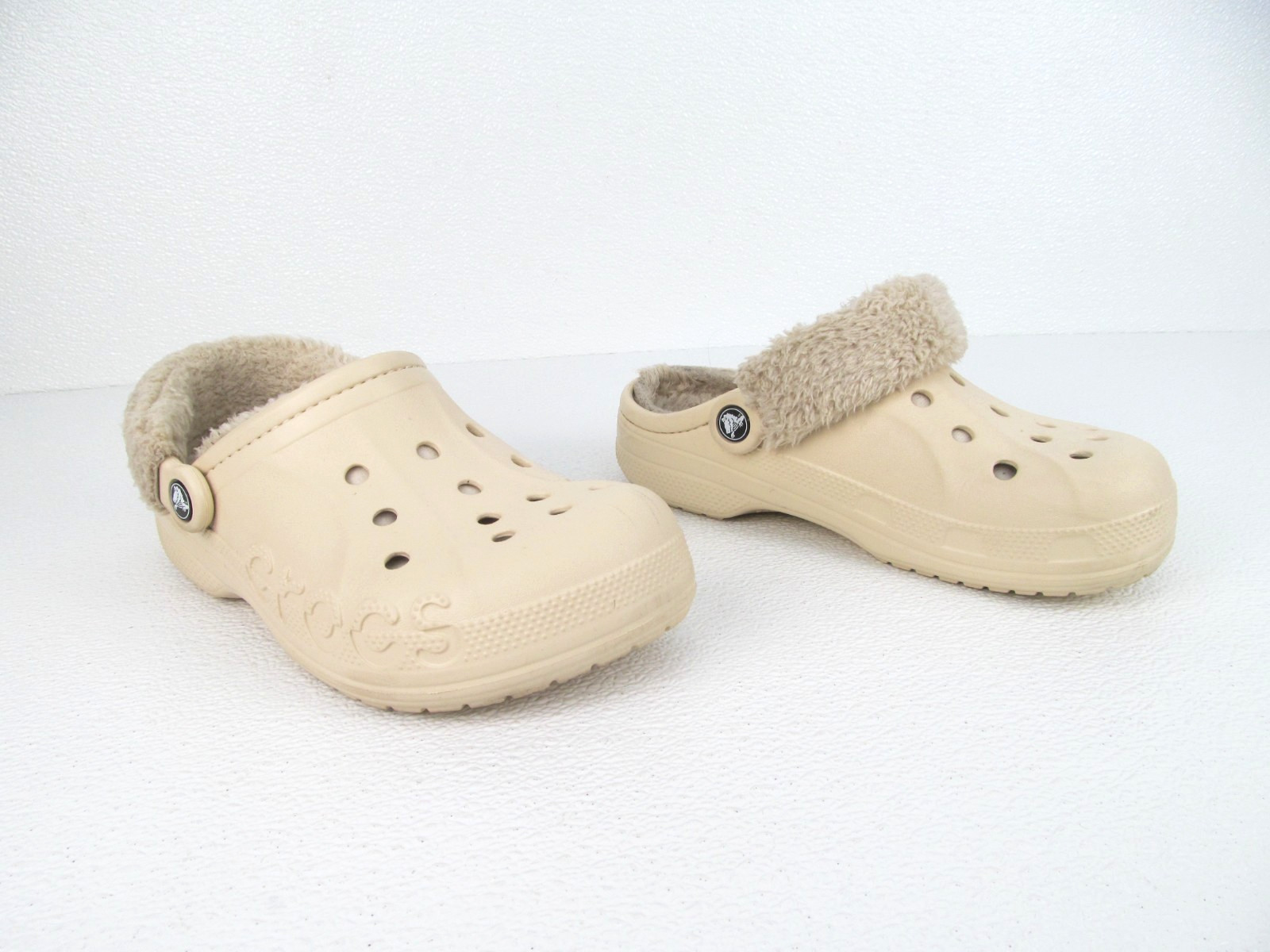 Crocs Baya Comfort Lined Fuzz-Strap Clogs Women’s Size 7