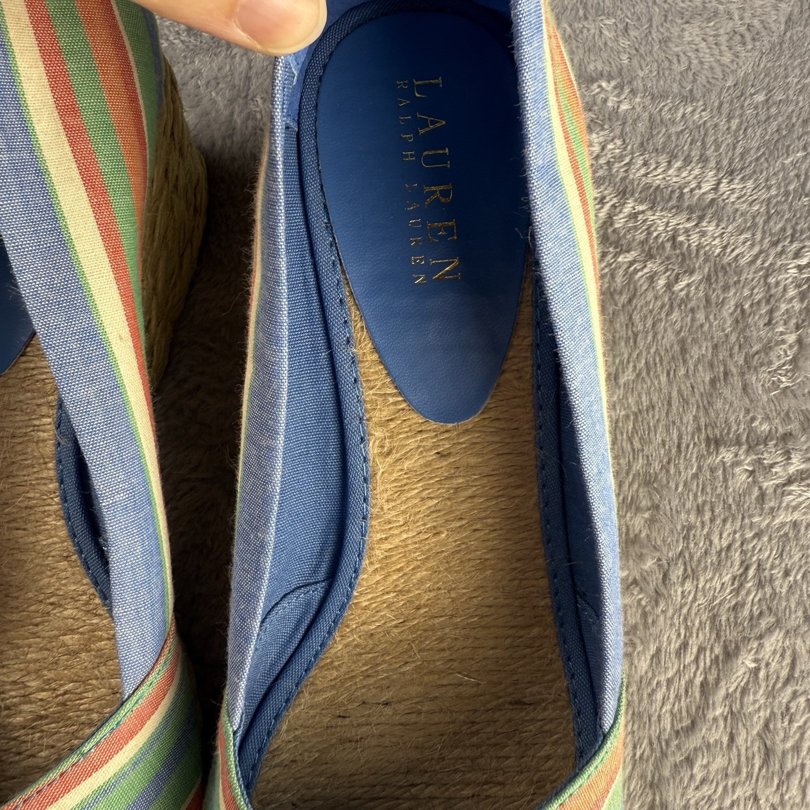 Ralph Lauren Multicolor Espadrille Wedge Sandals Women’s 9 B Summer Feminine