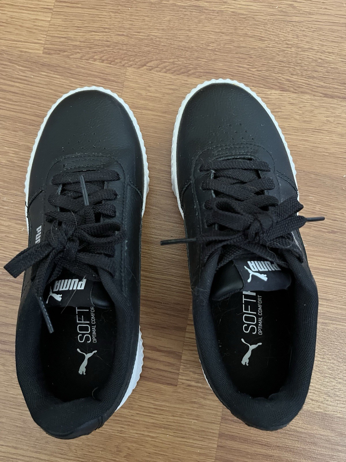 PUMA Women’s Black/White Low Top Lace-Up SoftFoam+ Sneakers 370325-01