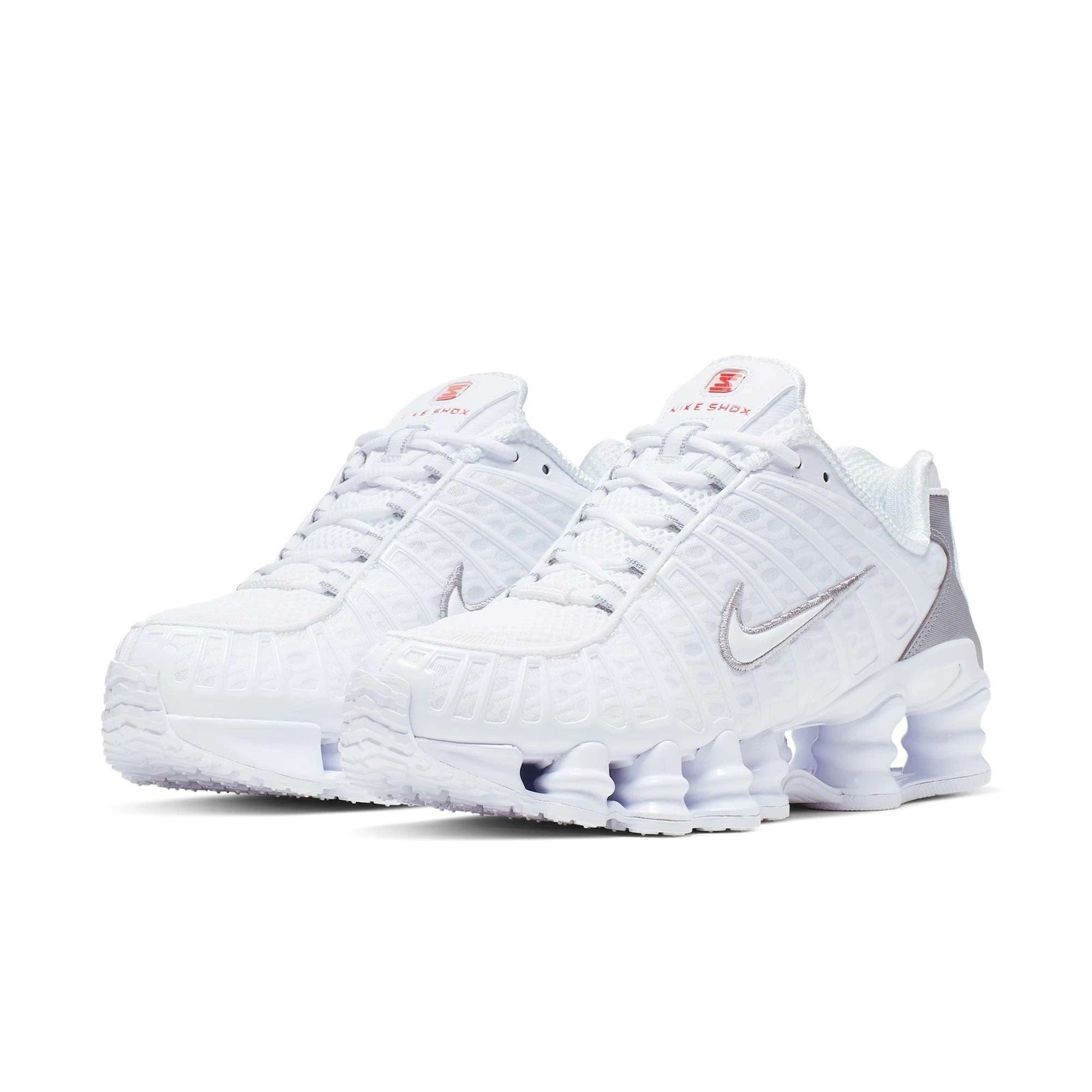 Nike Women’s Shox TL White/ Metallic Silver AR3566-100 Fashion Shoes