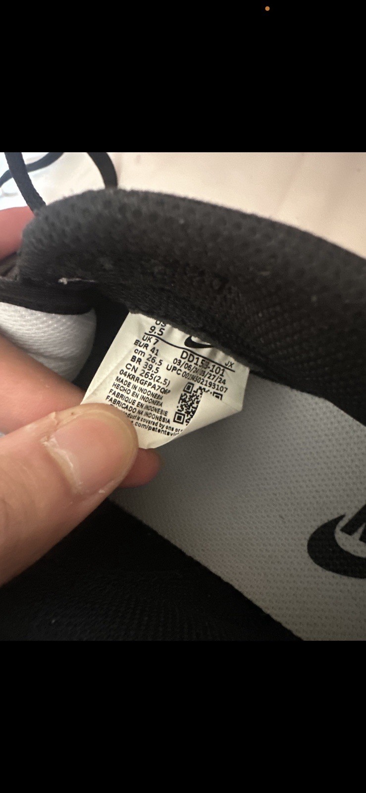 Size 9.5 – Nike Dunk Low Black White Womens