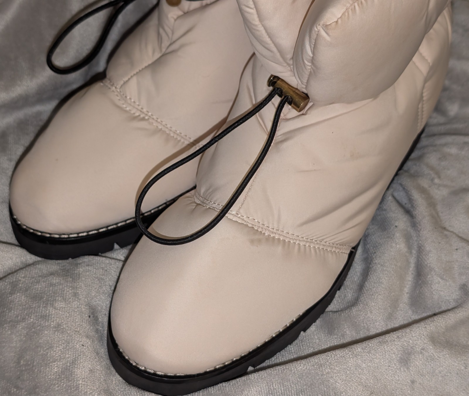 J.Crew Womens Elsa Puffer Boot With Primaloft Dusty Ivory Sz 10