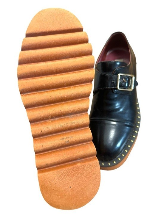 Stella McCartney ODETTE Black Platform derby Leather slip on loafers shoes 36 /6