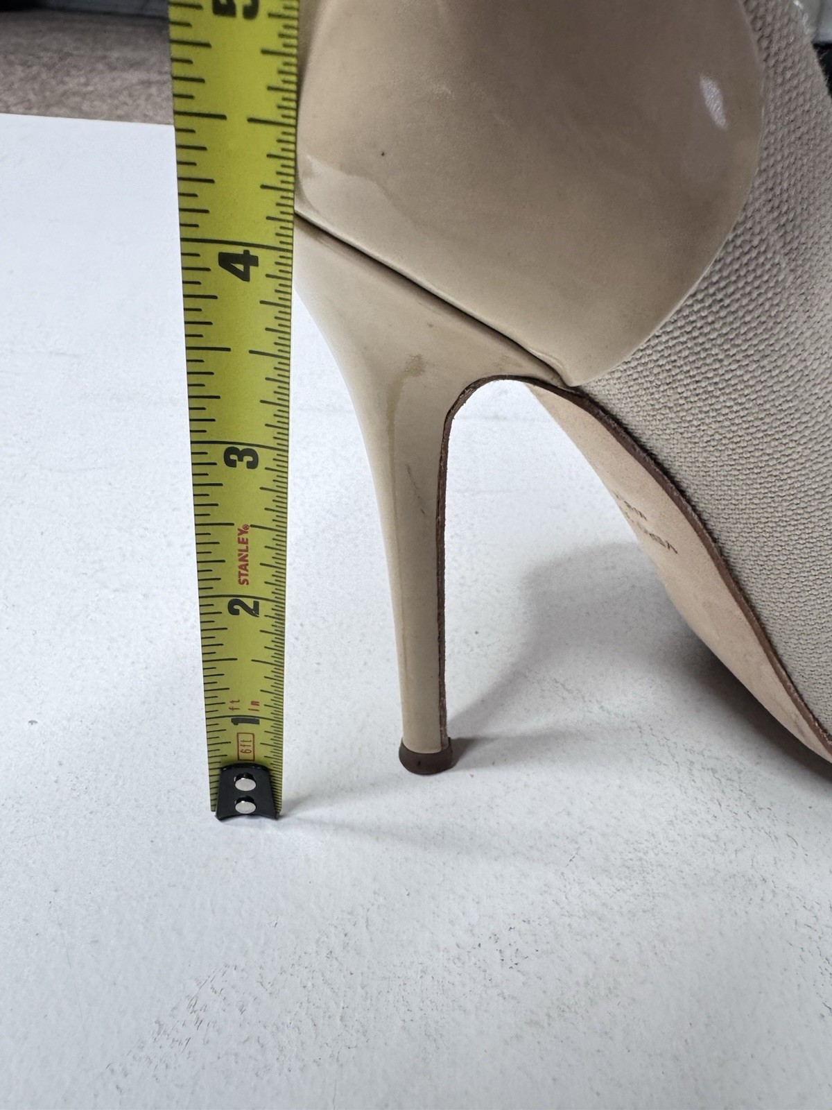 Giuseppe Zanotti Design Italy Canvas Leather Cap Toe Heels Pumps EU 37 Nude