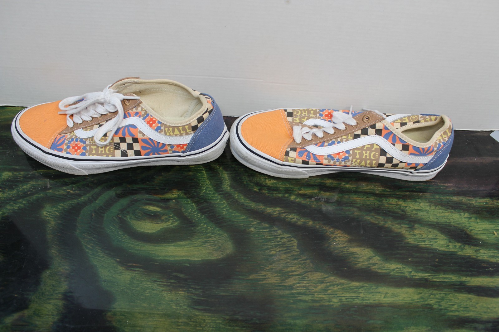 Vans Camp Positive Skate Shoes Sneakers Sz 10 Lace-up Canvas Foxing Peace