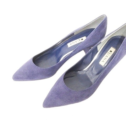 DIANAGood Condition Suede Heel Pumps Made in Japan 24.0cm Purple ■YHS7