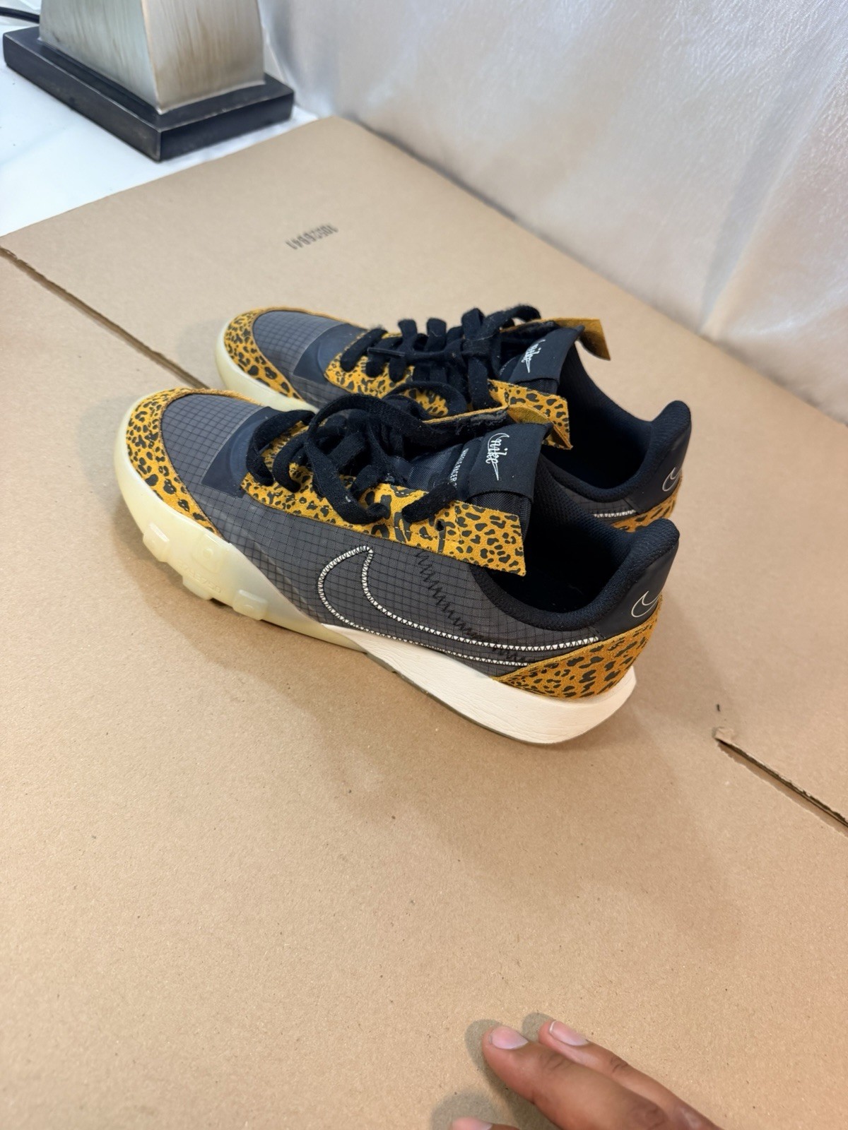 Nike Waffle Racer 2X Leopard Animal Print Black/Yellow Low Top DC9208-001