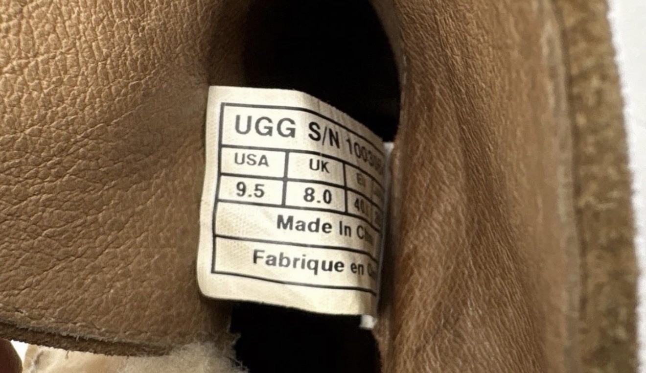 UGG Anais Wedge Booties Womens 9.5 Brown Suede Shearling Ankle Boots