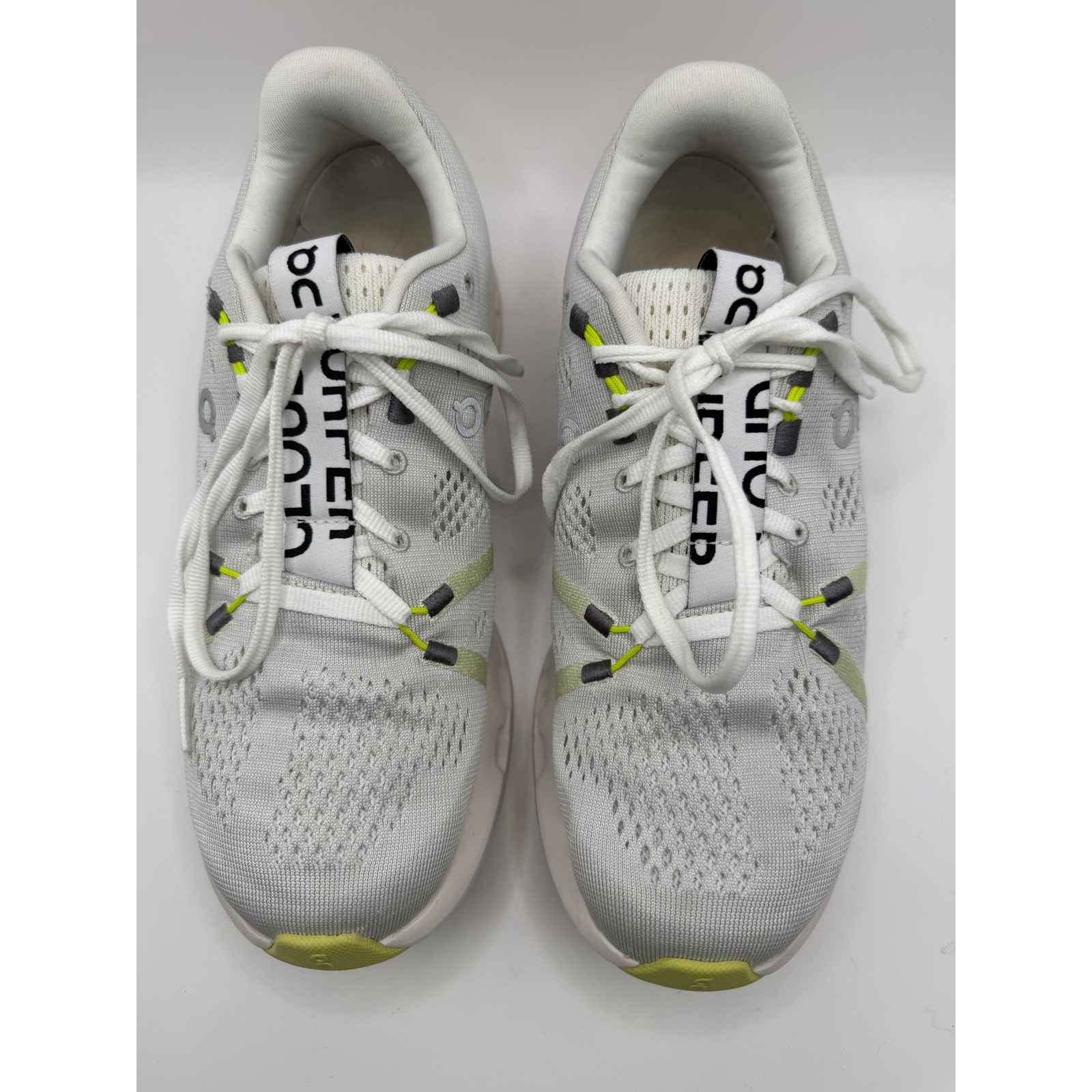 On Cloudsurfer Running Shoes Womens 7.5 Grey Lime Excellent 3WD10440248
