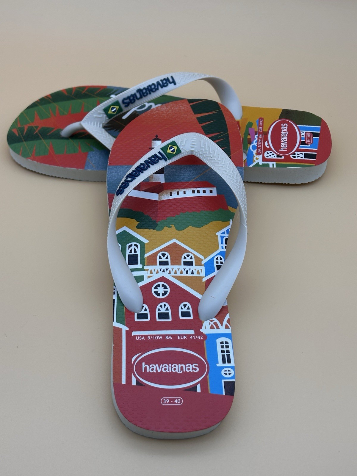 Havaianas Women’s/Men’s Top Postcard Salvador -Rubber Flip Flops-New – USA 9/10
