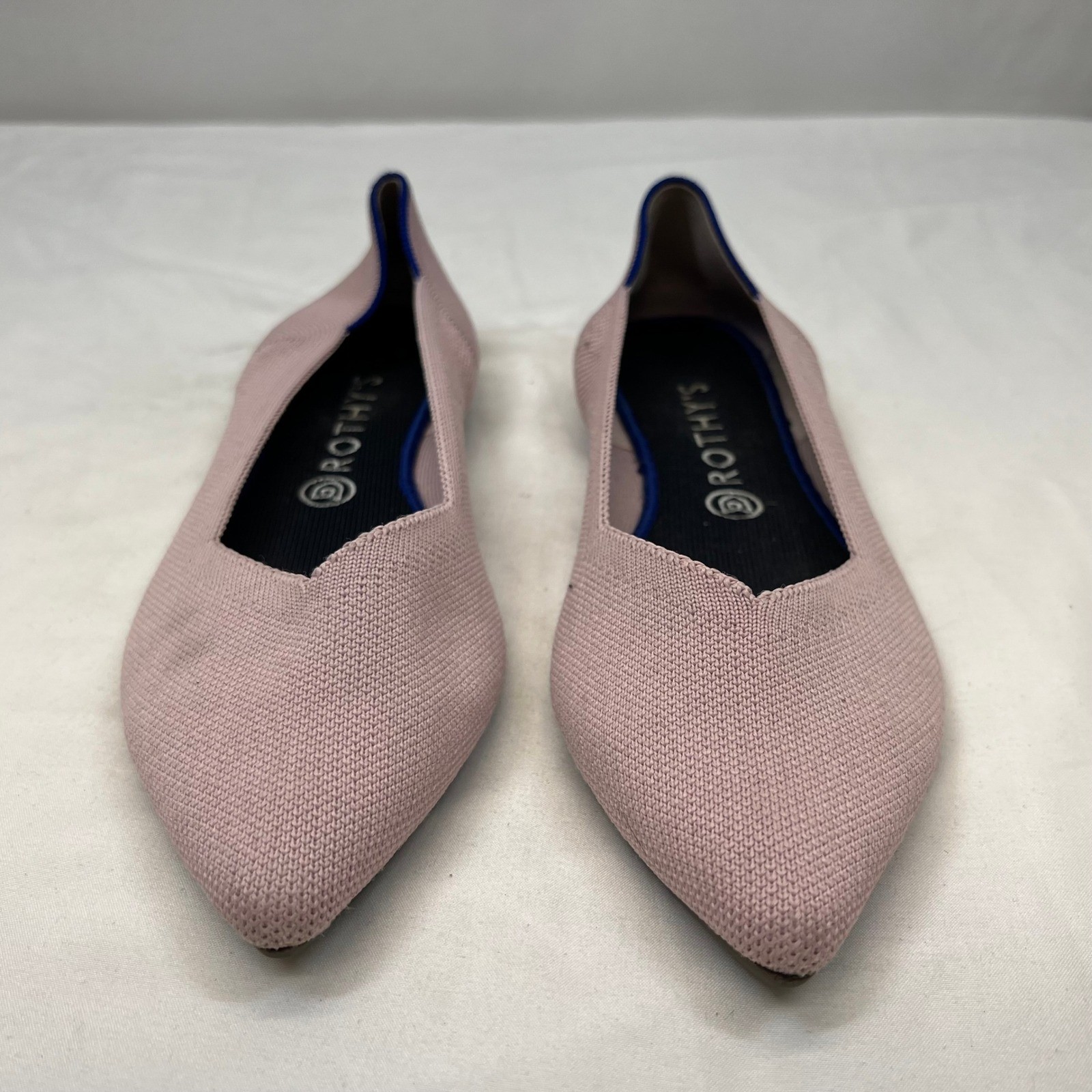 Rothys The Point Blush Pink Pointed Toe Knit Flats Womens 10.5 Recycled Shoes
