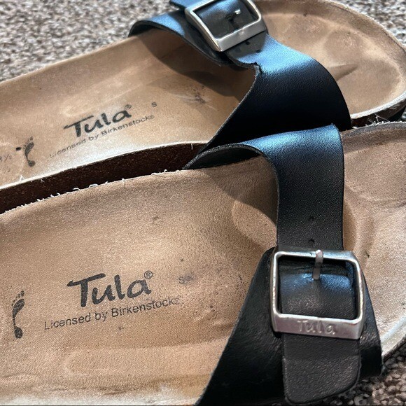 Women’s Tula by BIRKENSTOCK Black Strap Slide Sandals Sz 7.5