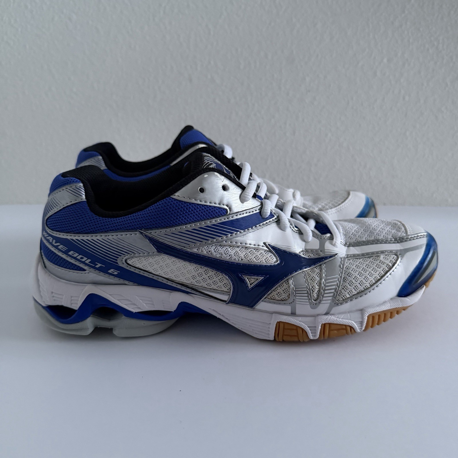 Mizuno Wave Bolt 6 Womens Volleyball Court Shoe Blue White 10 NEW