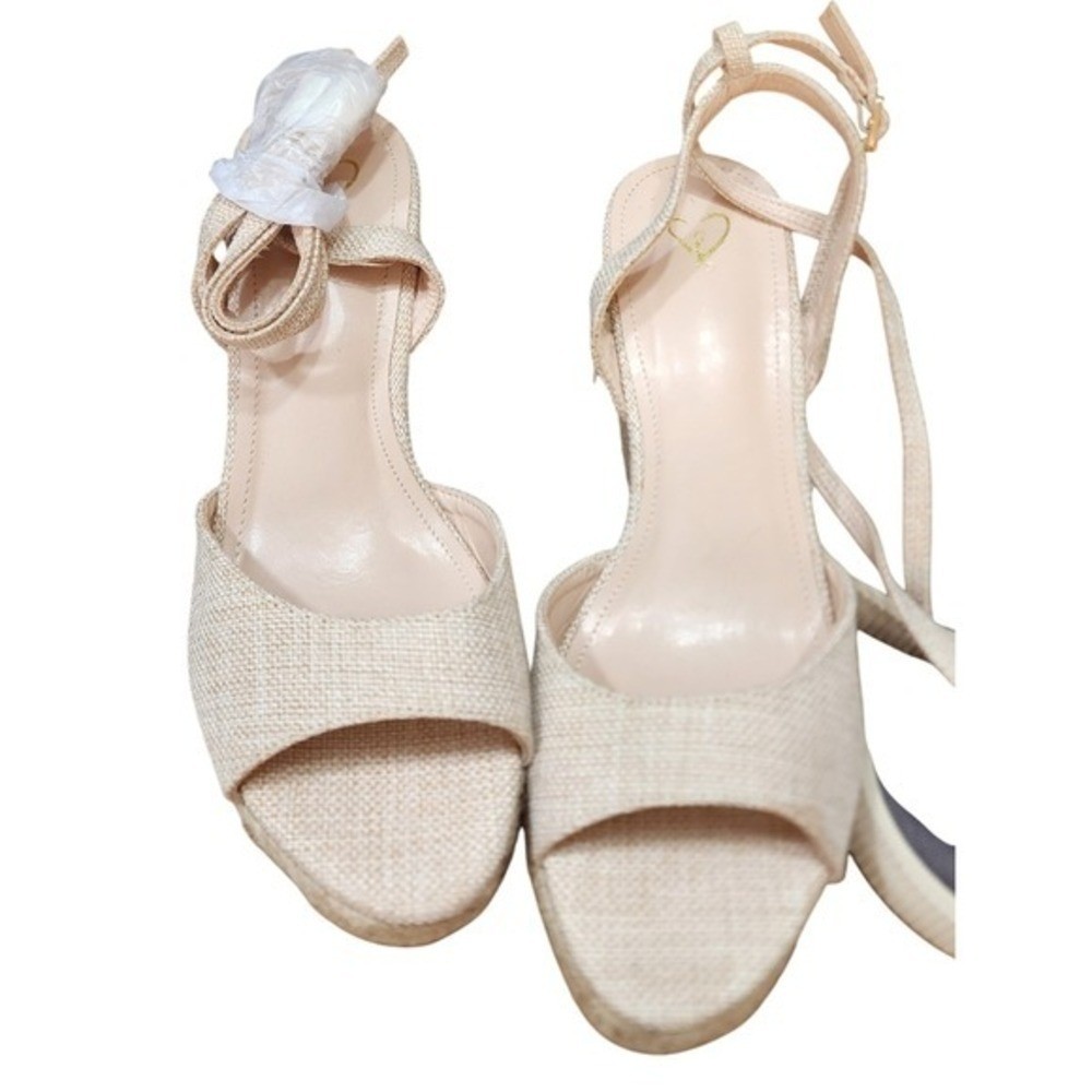 New Windsor Espadrille Wedge Sandals 10 Tan Balletcore Lace Up Street Style