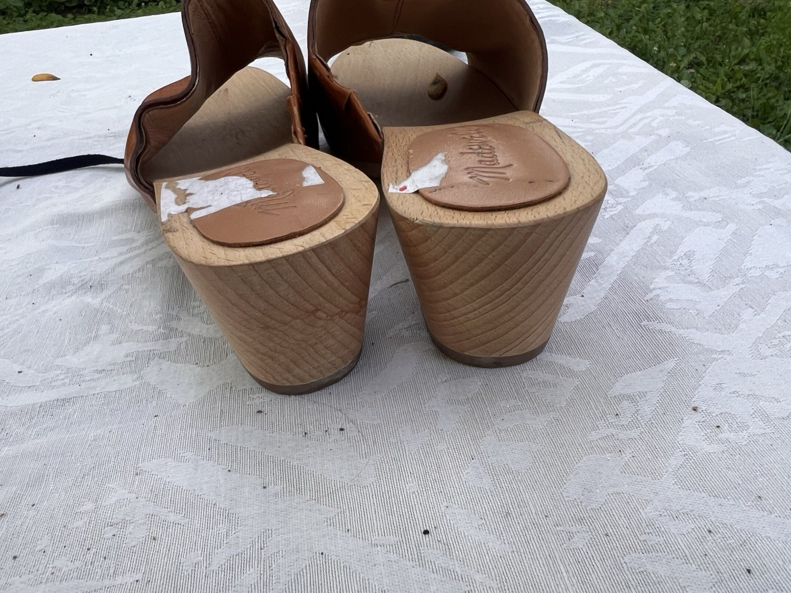 Madewell Women’s Brown Leather Slide Sandals Slip-On Solid US 7.5