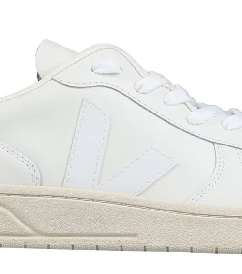 VEJA™ (Women’s 8.5) V-12 Leather Sneakers in Extra-White – $180