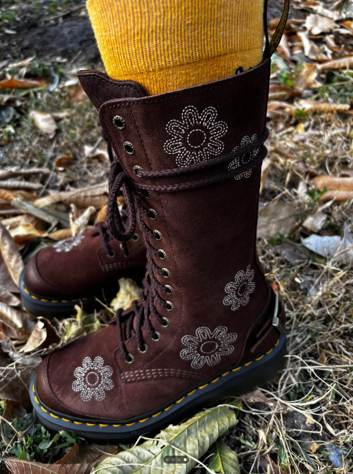 DR. MARTENS 1914 SMOOTH LEATHER TALL BOOTS in Black Nappa MSRP$230 Great Reviews