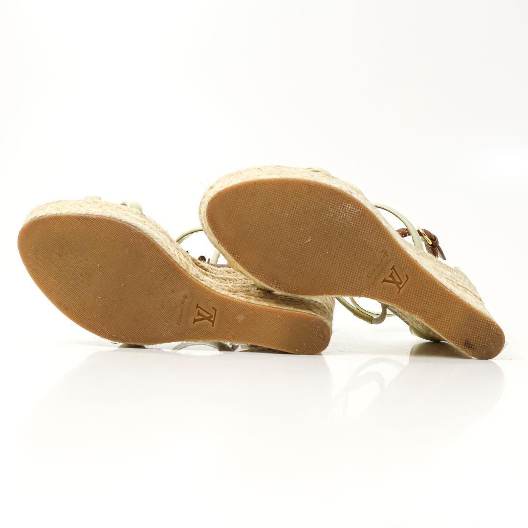 Louis Vuitton Sandals Shoes Monogram Flower EU 37 US 7 Off White Authentic
